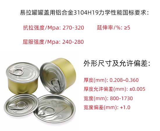 易拉罐罐蓋用鋁合金5052、3004